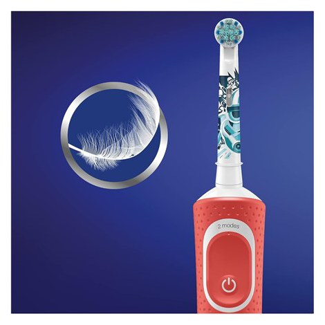 Oral-B | Electric Toothbrush with Disney Stickers | D100 Star Wars | Rechargeable | For kids | Number of brush heads included 2 - 2